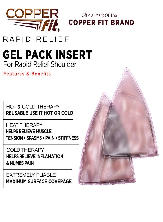 Copper Fit Unisex Adult Copper Fit Rapid Relief Shoulder Wrap, Hot/Cold Replacement Insert Pack, Brown, One Size US - Image 2